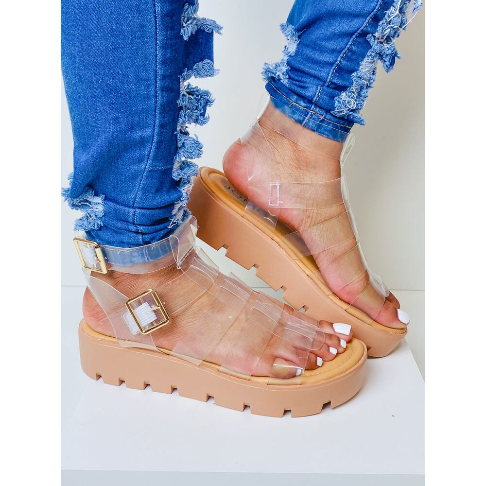 "Indigo" Clear Platform Sandals - Picture 4 of 4
